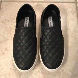 Steve Madden Black Quilted Slip Ons